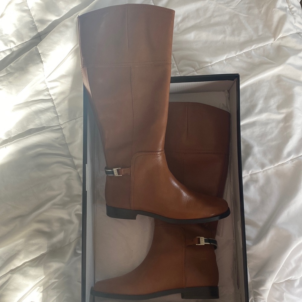 Brown riding boots